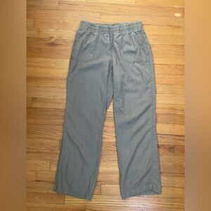 Cato Womens Grey Brown Taupe Linen Blend Elastic Pull On Sailor Pants Size Small